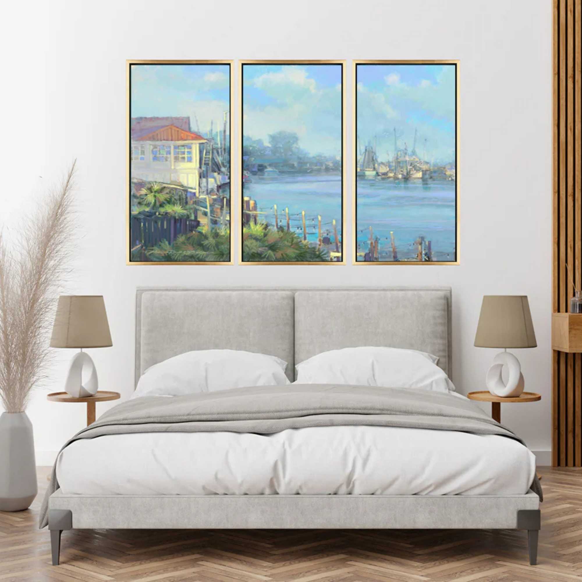 Fog Lifting over the Shrimpers – Shem Creek Charleston Coastal Art