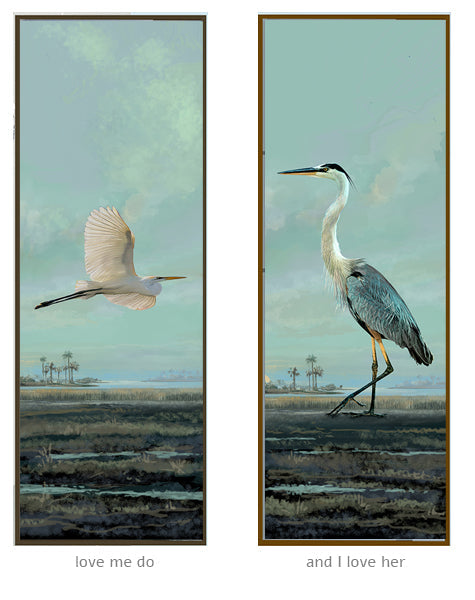 Love me do- The Snowy Egret – Coastal Bird Canvas Art by Patrick Reid O’Brien