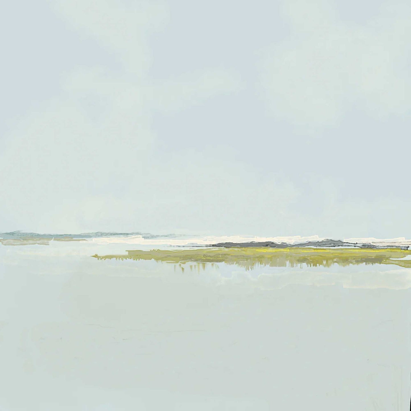 In the Presence of God No. 4 canvas wall art by Patrick Reid O’Brien – serene Lowcountry marsh landscape in soft green and blue coastal tones.