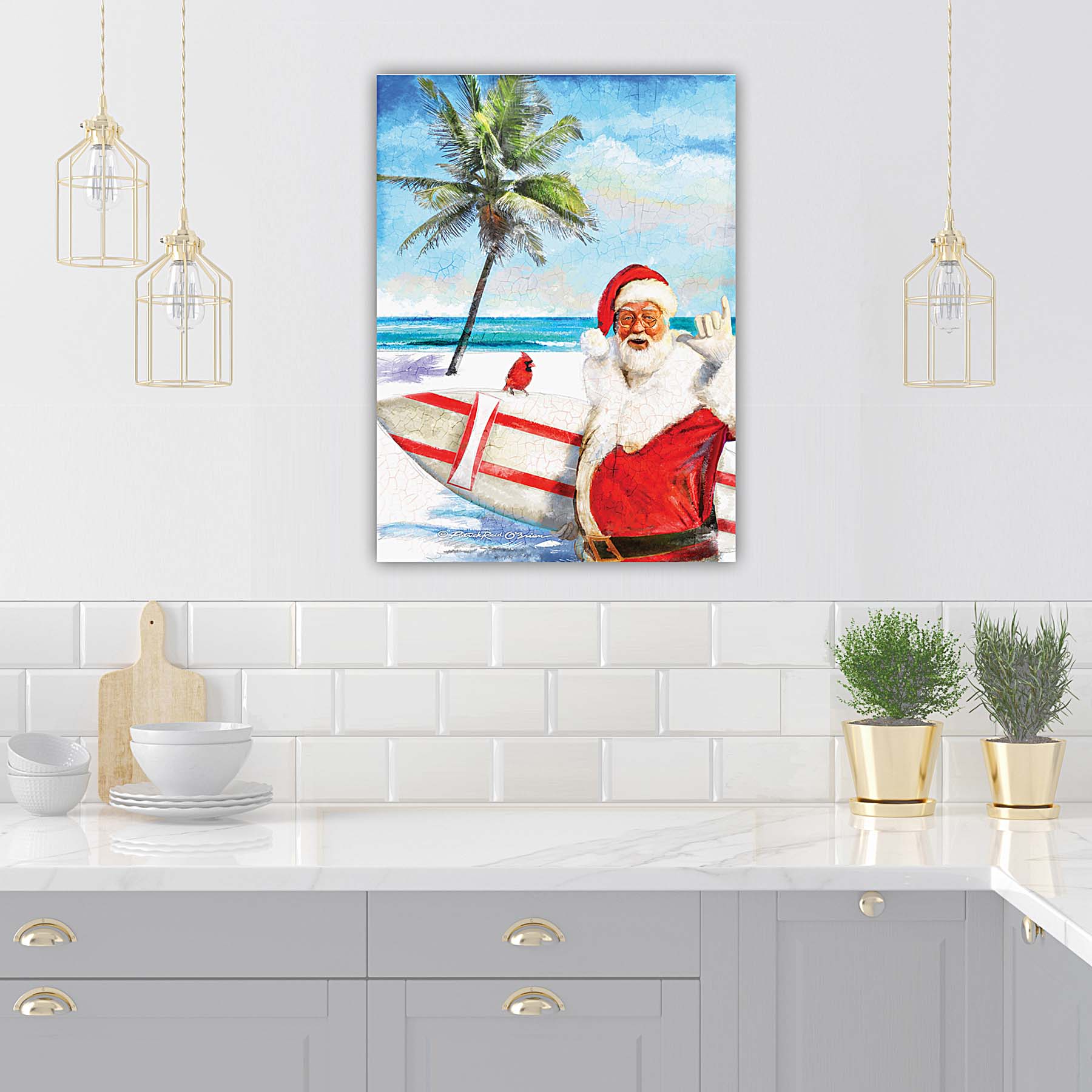 Surf's Up Santa | Personalized Holiday Art – Patrick Reid O'Brien