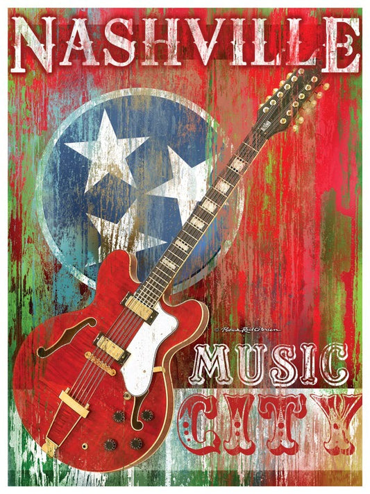 Nashville Music City with Guitar