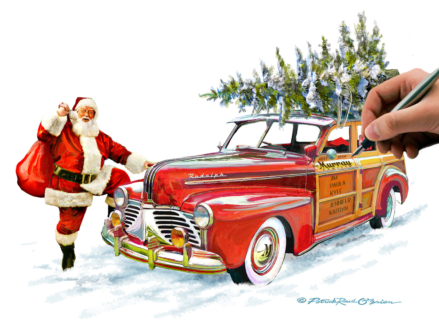 Christmas Woody Car