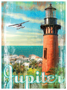 Jupiter Lighthouse and Airplane Flying